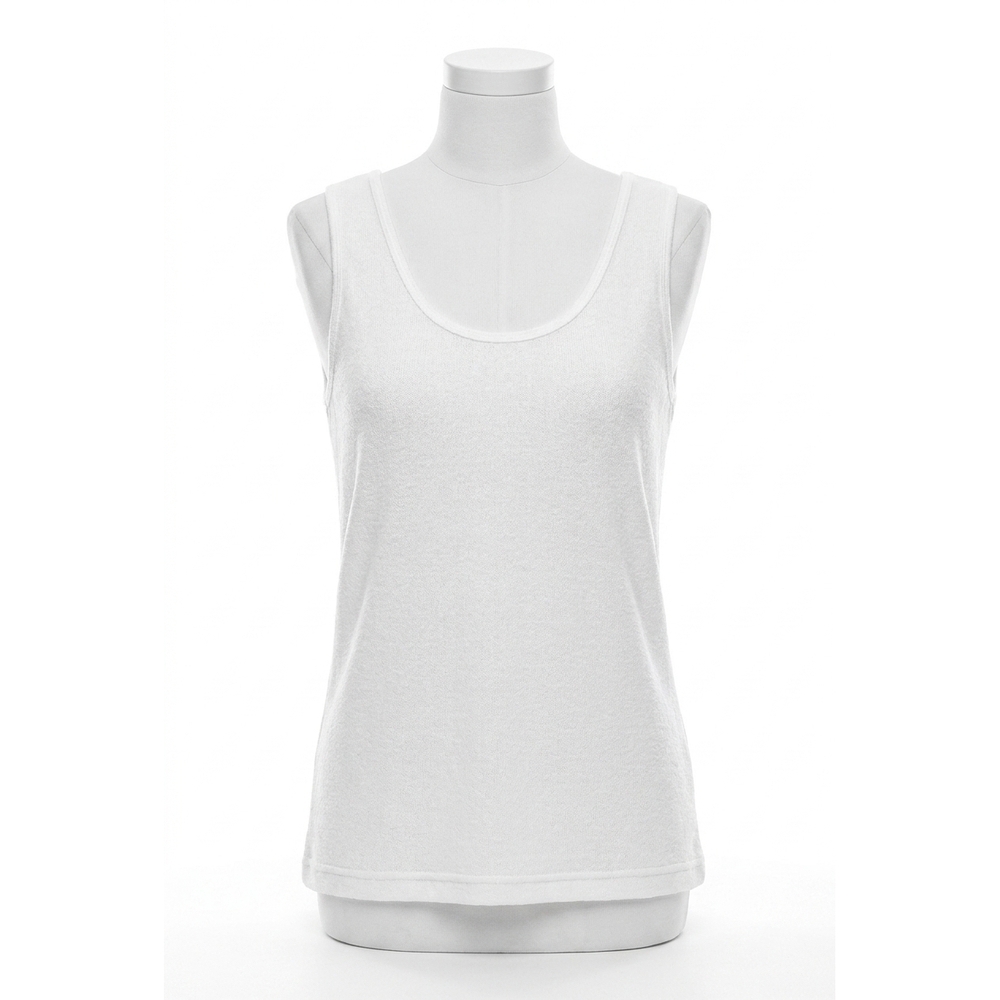 NEW ANGEL linen bra-friendly tank in off white